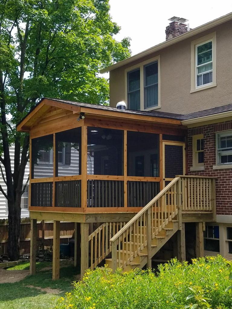 View of a new deck addition, completed by Venture Builders