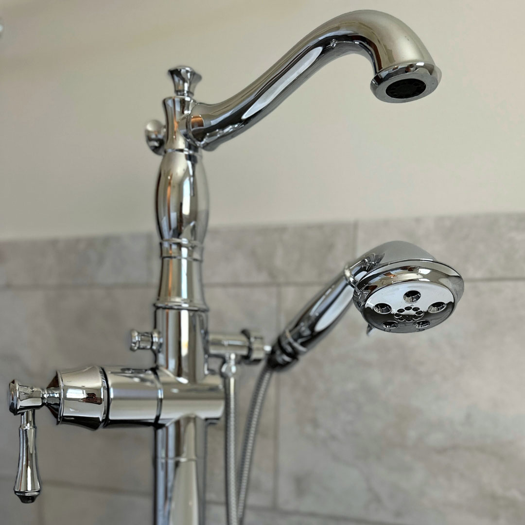 Silver bath faucet